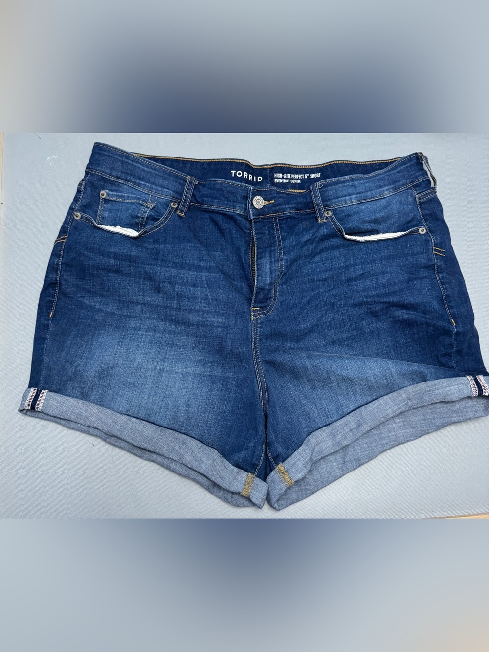 torrid Dark Blue High-Rise Denim Shorts